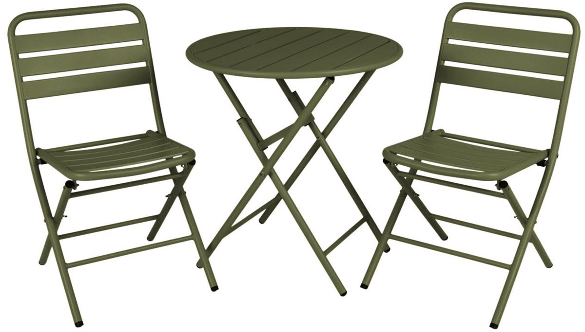 MaximaVida inklapbare ronde bistroset Max olijfgroen 70 cm- extra zware uitvoering