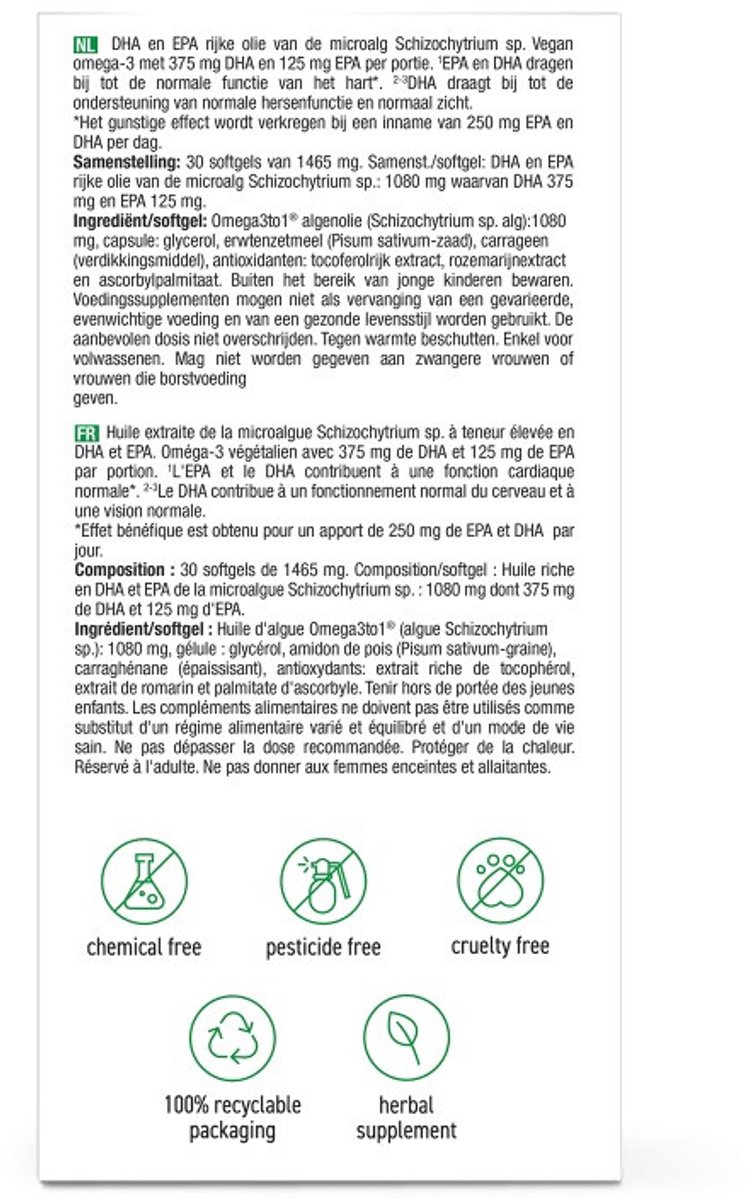 Goedkoopste Purasana Vegan omega-3 algenolie 30 Softgels