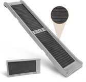 Hondenloopplank voor Auto & SUV - Stabiel - Antislip Rubber - 125kg draagvermogen - 174 cm Lang & 38 cm Breed - Opvouwbare Hondentrap Auto voor Grote Honden - Loopplank Hond - Lichtgrijs