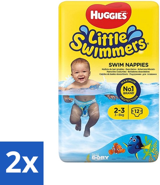 Huggies - Little Swimmers - Couches de bain - Taille 2- 3 - 12 Couches - Pack économique - 2 pièces