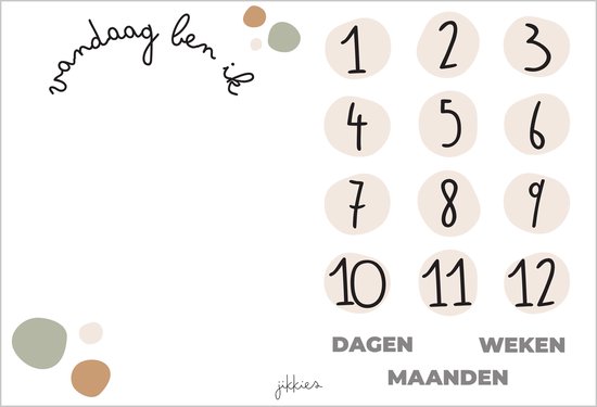 Jikkies ® - Mijlpaal deken - Milestone Blanket - Stippen - Dagen - Maanden - Jaren - Kraam cadeau van Jikkies — afbeelding 2