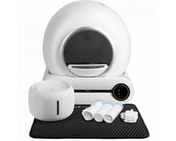 Viervoeter Fresh - Automatische Kattenbak – Zelfreinigend – incl Drinkfontein, Matje en 3 rollen Opvangzakjes