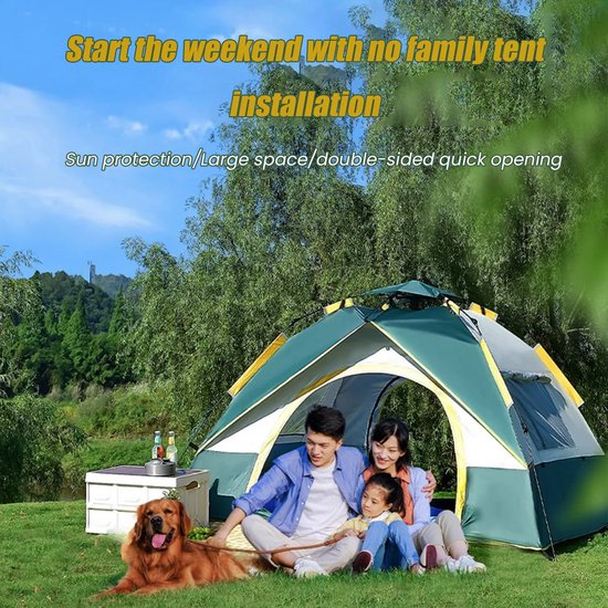 Betaalbare Goederen® kampeertent 2-3 personen - groen - kampeertent - tent - kampeerstoel - slaapzak - luchtbed - kampeertent — afbeelding 2
