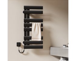EMKE Elektrische Handdoekradiator - Smart Bediening - Touchscreen & APP - Met Timer - 230 W - 85x40 cm - Badkamer Radiator - Handdoekdroger