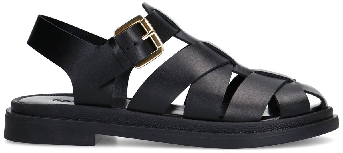 Sacha - Dames - Zwarte leren sandalen - Maat 42