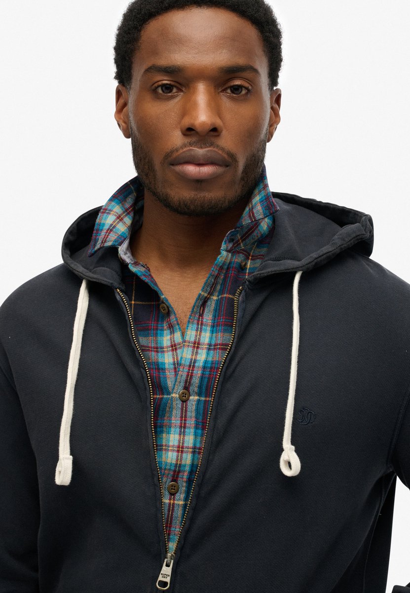 Superdry Classic Essential Ziphood Vest Heren Blauw