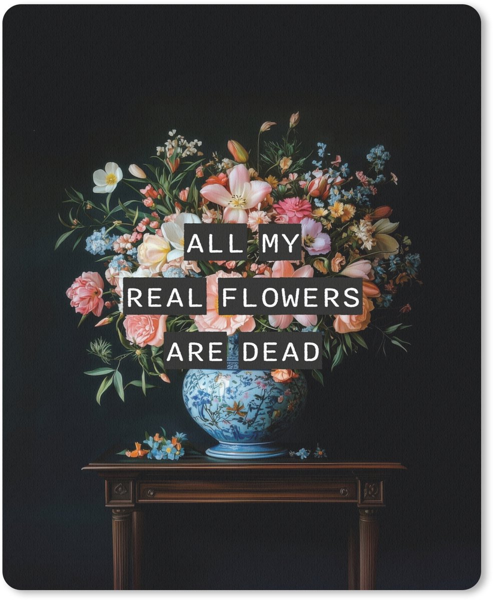 Muismat 19x23 cm - Mousepad Bloemen - Art - Pastel - Quotes - Muismatten