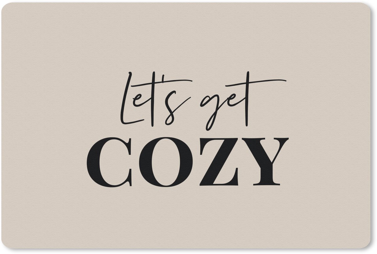 Muismat 27x18 cm - Mousepad Beige - Winter - Quote - Cozy - Muismatten