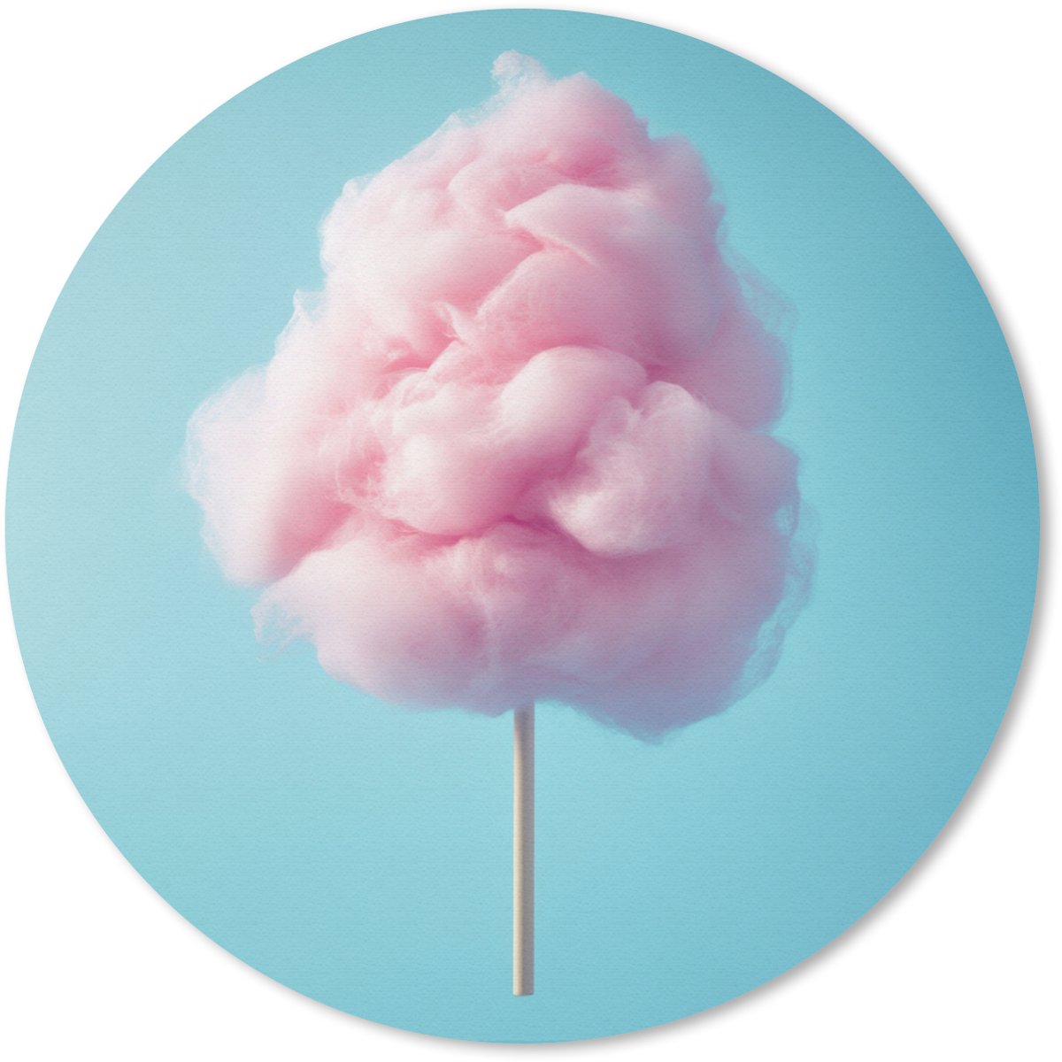 Muismat rond 20x20 cm - Mousepad Suikerspin - Zoet - Snoep - Ronde muismatten