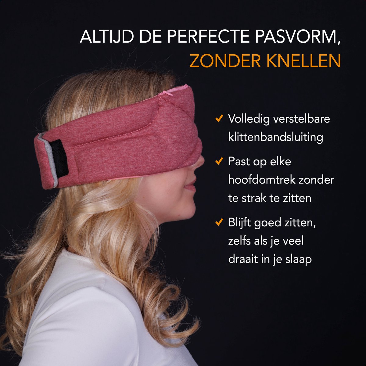 Slowwave Premium Bluetooth Slaapmasker - White Noise Versie (10 ingebouwde relax-geluiden) - Rose Quartz Edition - Met Binaural Beats - 100% verduisterend - Inclusief handige timer-functie - Koel en ademend - Platte 'spons speakers' voor zijslapers — afbeelding 10