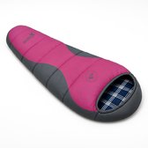 Bol.com HikeMeister ® Mummy slaapzak Xtreme Fuchsia 1800 gram ! met katoenen binnen voering windstopper en thermokraag aanbieding