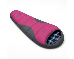 HikeMeister ® Mummy slaapzak Xtreme Fuchsia 1800 gram ! met katoenen binnen voering windstopper en thermokraag