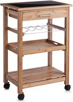 Zeller - Kitchen Trolley, bamboo/glass top