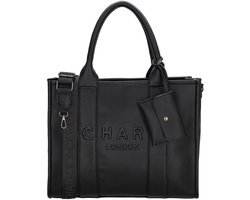Charm London Bond Handtas - Schoudertas - 42 x 34 x 16 cm - Laptoptas 15,6 inch - Crossbody - Handige Etui - Dames Tas - Zwart