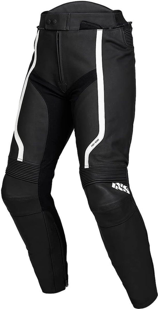 IXS Sport RS-600 1.0 Zwart Wit Leren Motorbroek - Broek