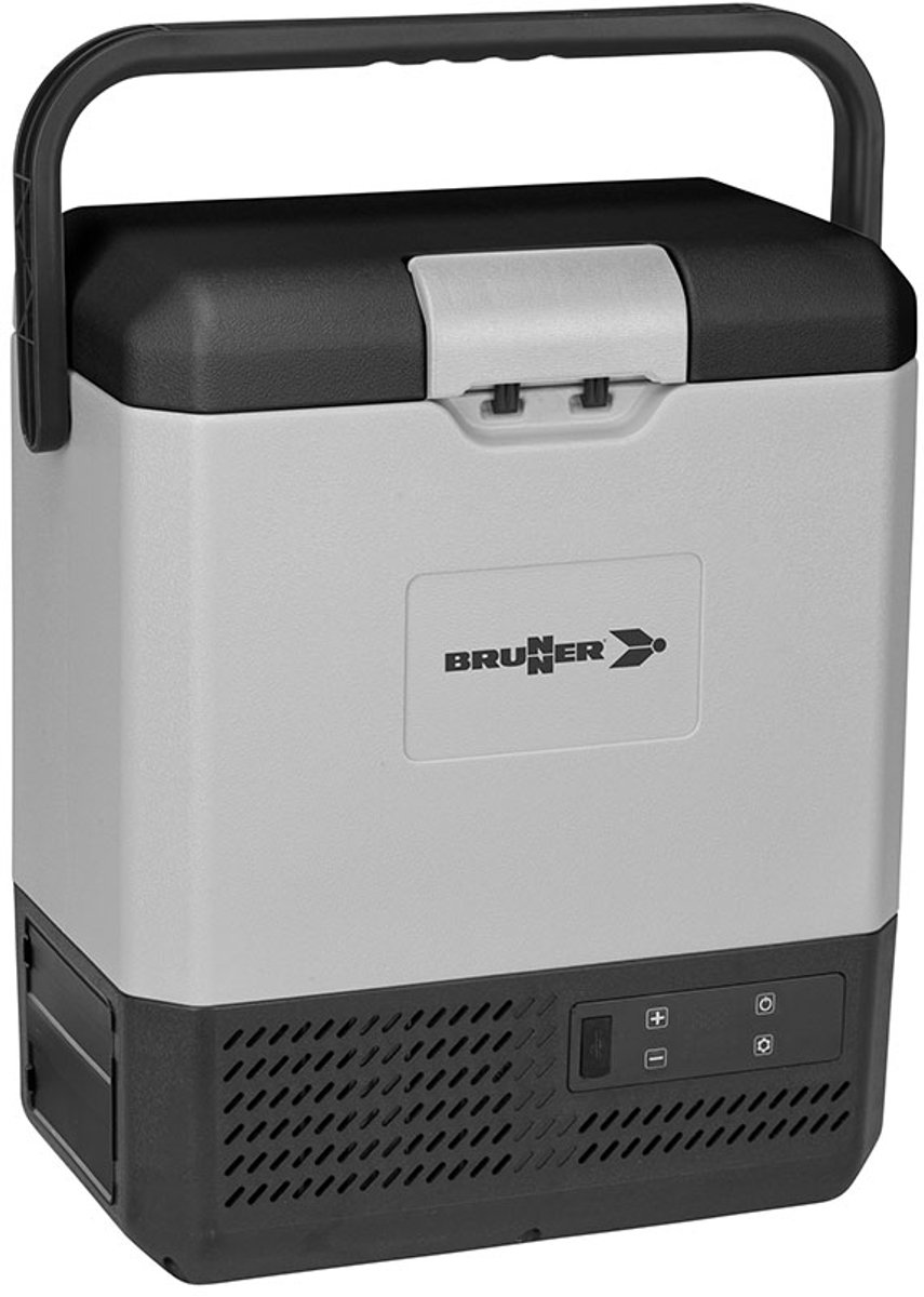 Brunner Polarys Portafreeze - Compressor Koelbox 8,8L - Compact & Draagbaar - 12/24V & 230V - Optionele Accu - LCD Display - Stil & Energiezuinig - Voor Auto, Boot & Camping