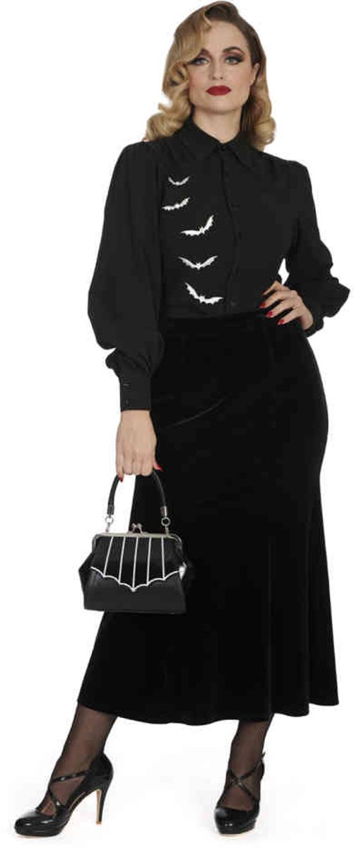 Banned - Betty Rock Peplum Kokerrok - 2XL - Zwart