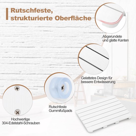 Toiletmat Van HIPS-Hout Design Badmat Bestand Tegen Een Belasting Tot 150 Kg Antislip Badmat Waterdichte Saunamat Binnen Buiten