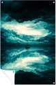 Boot, Blauw, groen, zwart, wit, cyaan, Stilte, Surrealisme