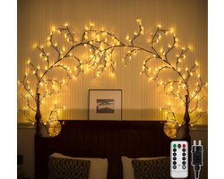 2PCS Willow Vine Lichtketting met stekker, 144 leds, wilgentakken, boom lichtketting voor kamer, led-boom, wanddecoratie woonkamer, kunstlichttakken slaapkamer decoratie