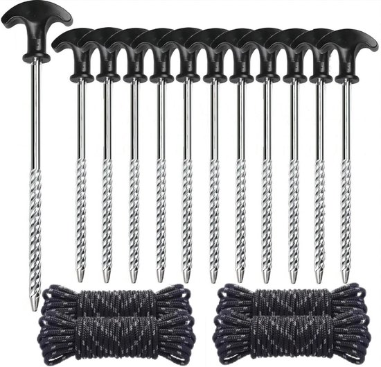 Cartrend Caravan Haringen – 10 Stuks, Kunststof, 9 Cm – Voor Grondzeilen, Tenttapijten En Voortenten – Geschikt Voor Zachte Ondergrond – Campingaccessoire