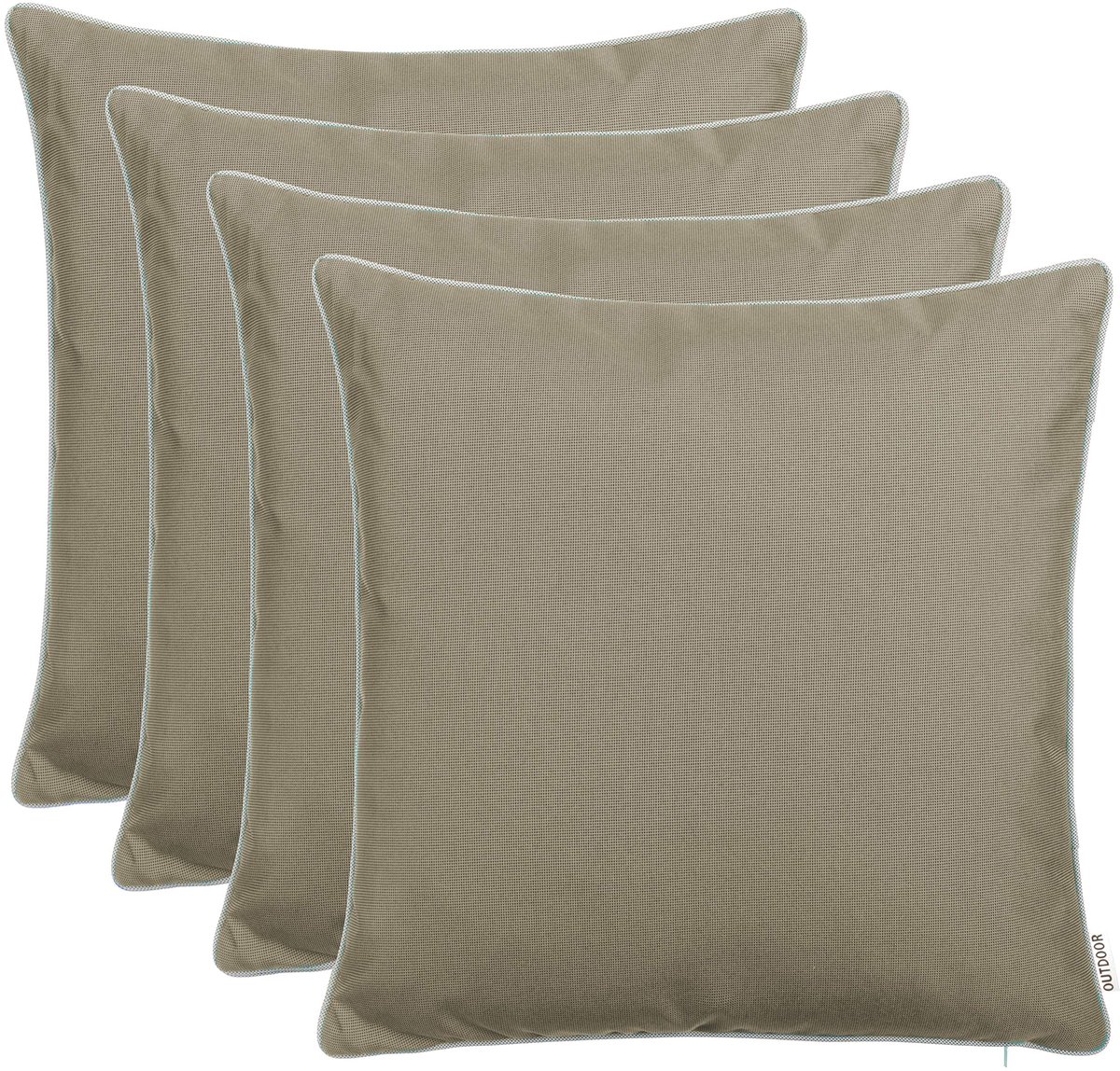 Unyqoos Stijlvol en Comfortabel Tuinkussen voor Binnen en Buiten met Luxe Bies en Ritssluiting taupe-beige