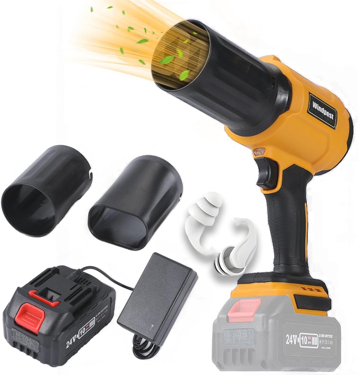 Draadloze Bladblazer 35000 tpm - Compact en Krachtig voor Tuin en Auto