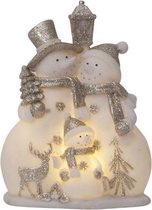 Sneeuwpop familie "Buddy" verlicht - 22cm