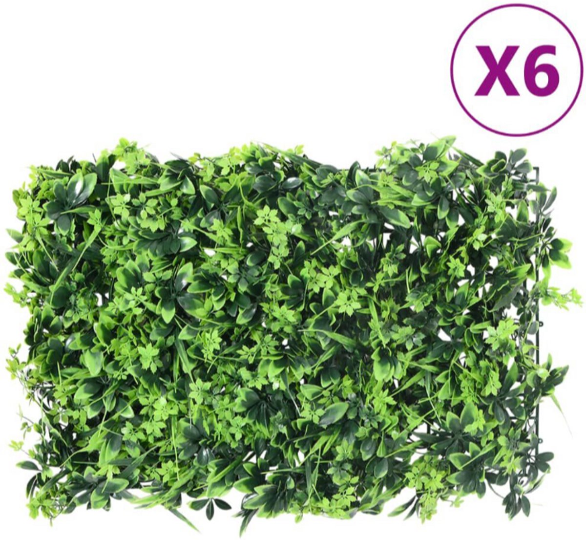 Hek met kunstbladeren 6 st 40x60 cm groen