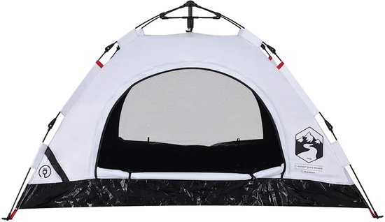 vidaXL - Tent - 2-persoons - snelontgrendeling - verduisterende - stof - wit van Vidaxl — afbeelding 4