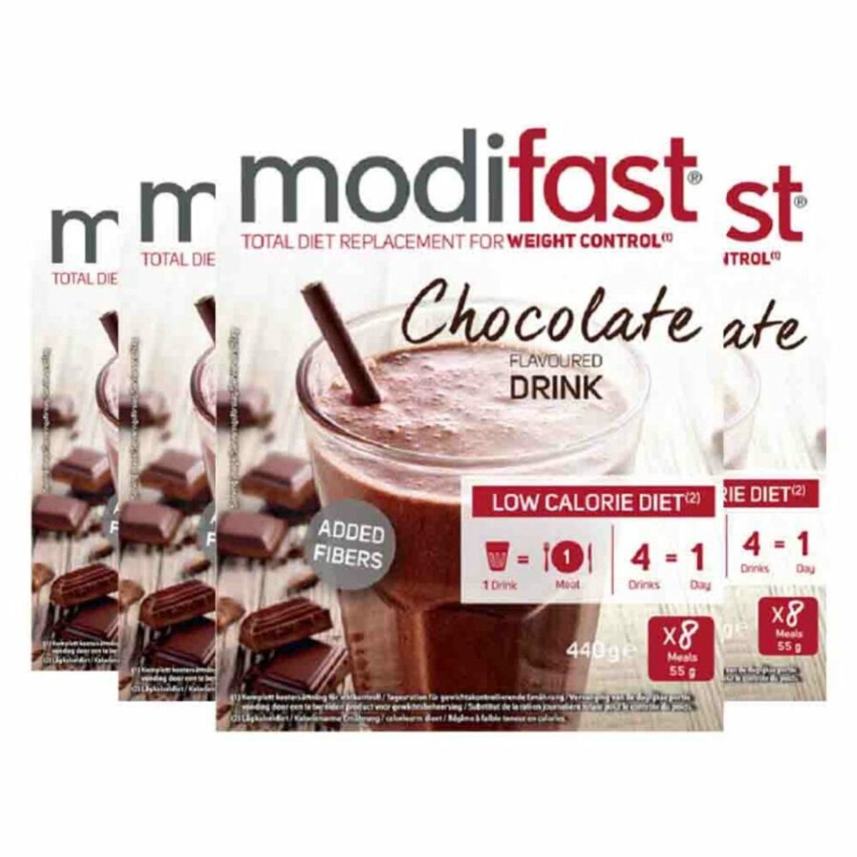 Goedkoopste 4x Modifast Intensive Milkshake Chocolade 8 x 55 gr