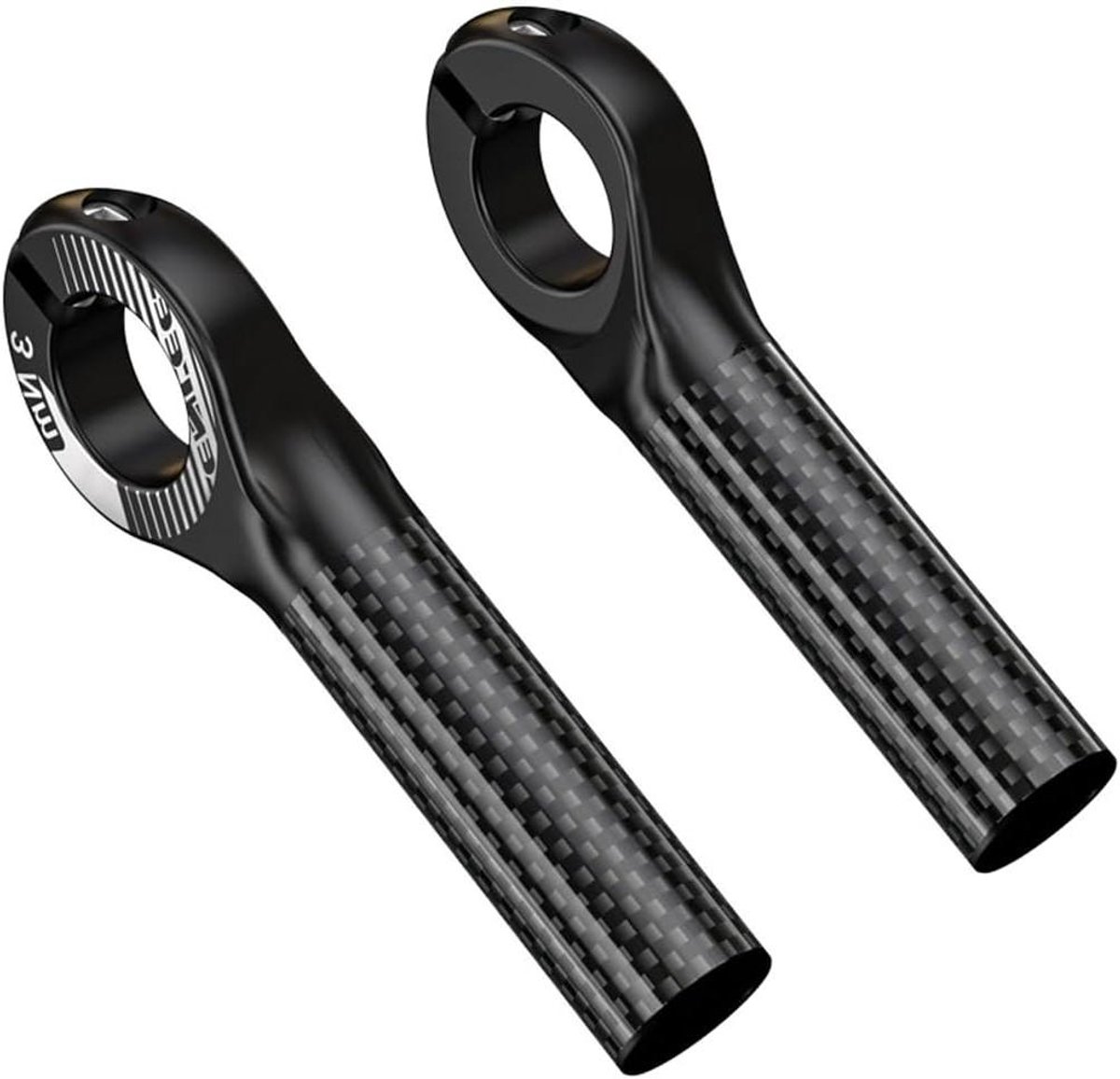 Carbon Stuur Uiteinden MTB Fiets Grips 22.2mm - Set van 2