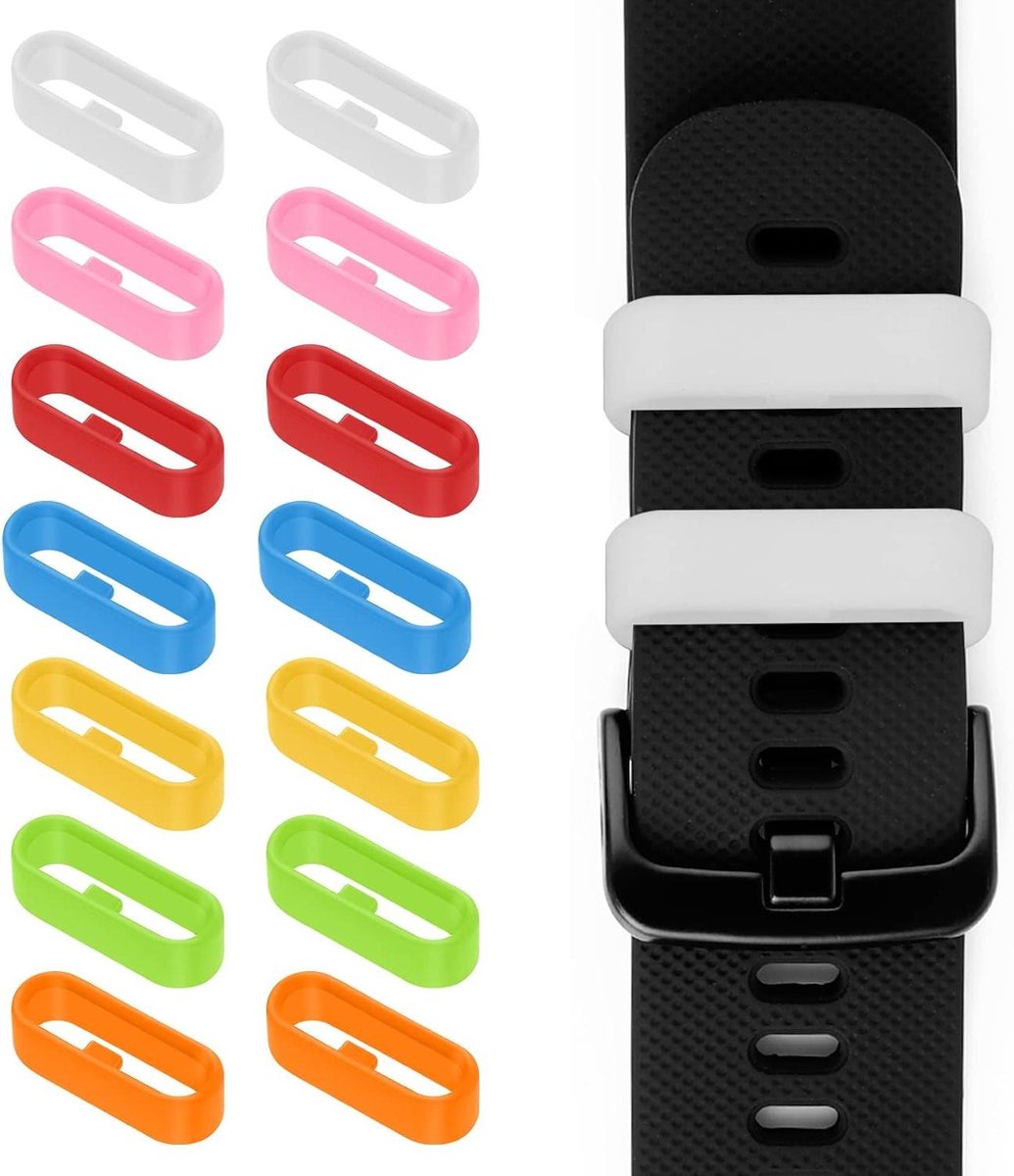 Nordivar ® Silicone Horlogebandlusjes 10 stuks Zwart - Vervangende Horlogeband Lusjes - Horlogeband Houder - Sport Horlogebandjeshouder 2.4 x 0.8 cm-2.2 x 2.2 x - Watch Strap Accessoires