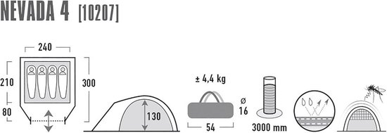 4-Persoons Koepeltent met Voorbouw en Ventilatiesysteem - Waterdicht en Weerbestendig van Merkloos — afbeelding 4