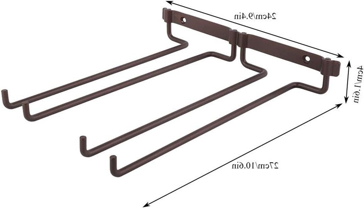 Metalen Wijnbeker Rack - Glazen Fles Goblet Omgekeerde HouderDubbele Wijnbeker Houder - Opknoping Metalen Wijn Cup Rack Bar voor Home Decor