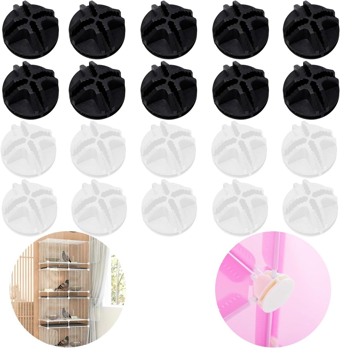 Opbergrek van Kunststof - 10 Stuks Zwarte Plastic Verbindingsstukken | Rekverbinders en Connectoren voor Steekrek | Opbergrek Accessoires