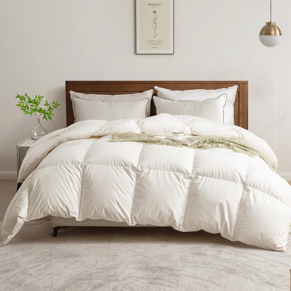 Donzen dekbed 240 x 260 cm - 100% biologisch katoen, ideale dekbed voor het hele jaar