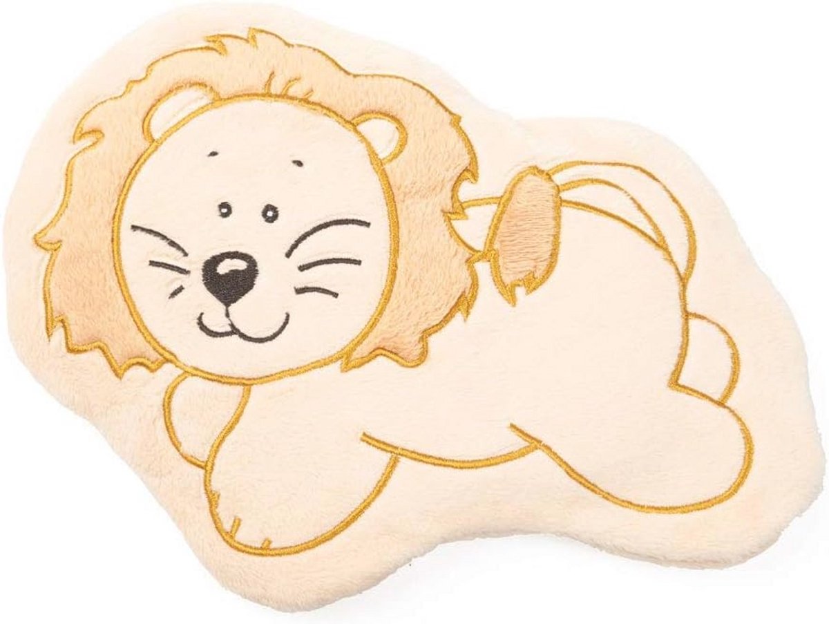 Warmtezoo Leeuw Warmtekussen Voor Kinderen - Knuffeldier Met Druivenpitten Voor Buikpijn En Verkoudheid
