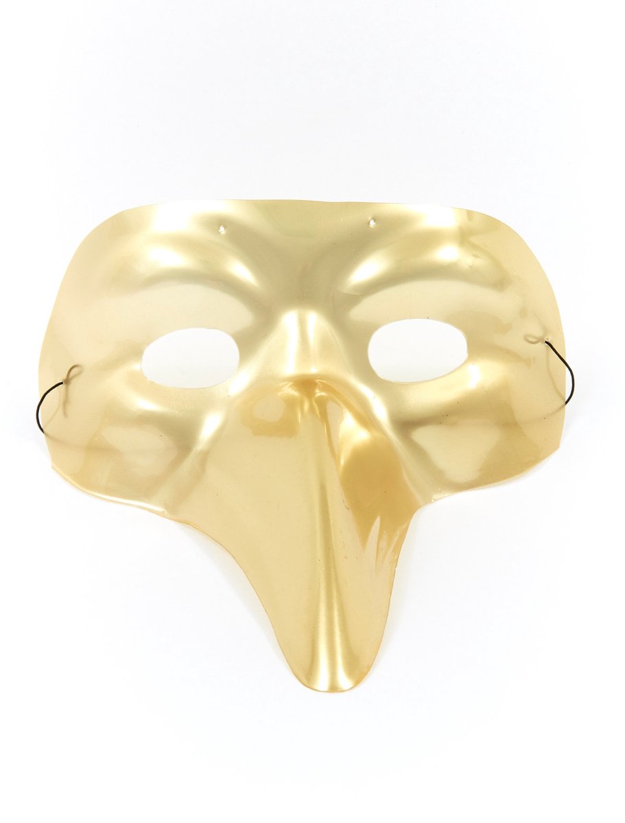 Goedkoopste Venetiaans masker met lange neus/snavel - goud