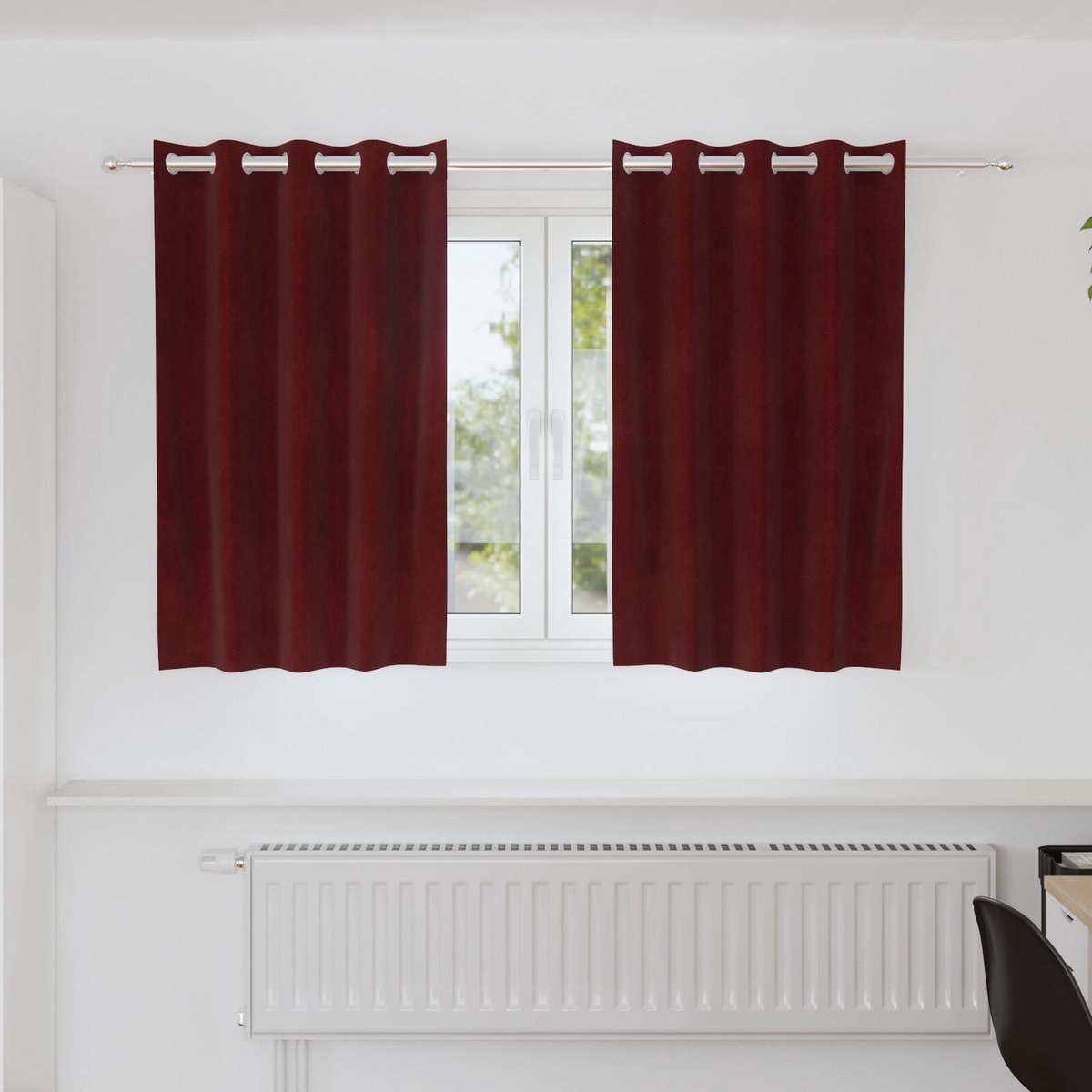 vidaXL - Gordijnen - 2 - st - Wijnrood - 140 - x - 140 - cm - fluweel