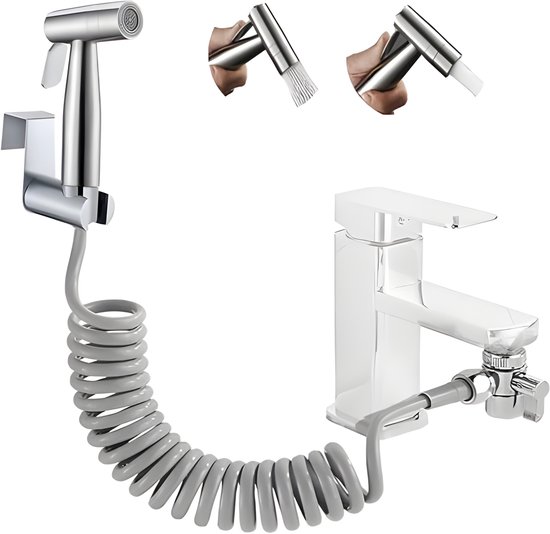 Roestvrijstalen Bidet Handdouche, Toiletsproeier met Dual-Modus (Jet