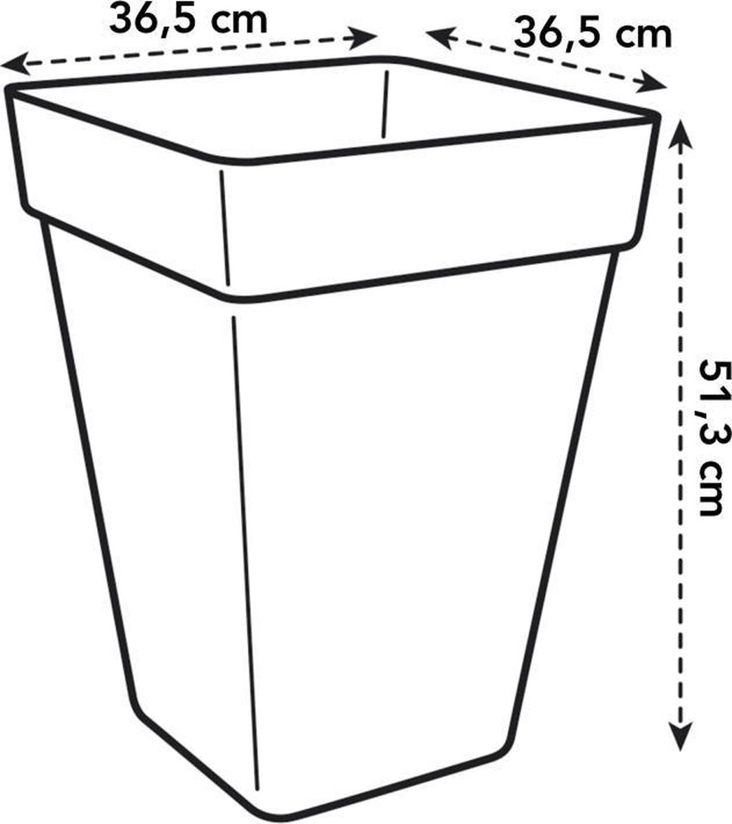 Elho Loft Urban Square High 37 - Large Outdoor Planter