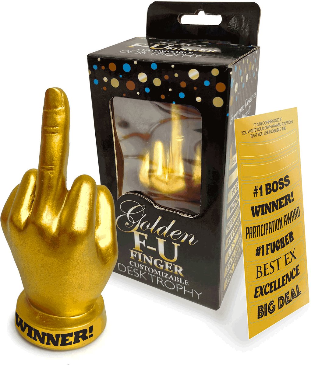 Little Genie Productions CP.1108 - Golden F-U Funger Trophy