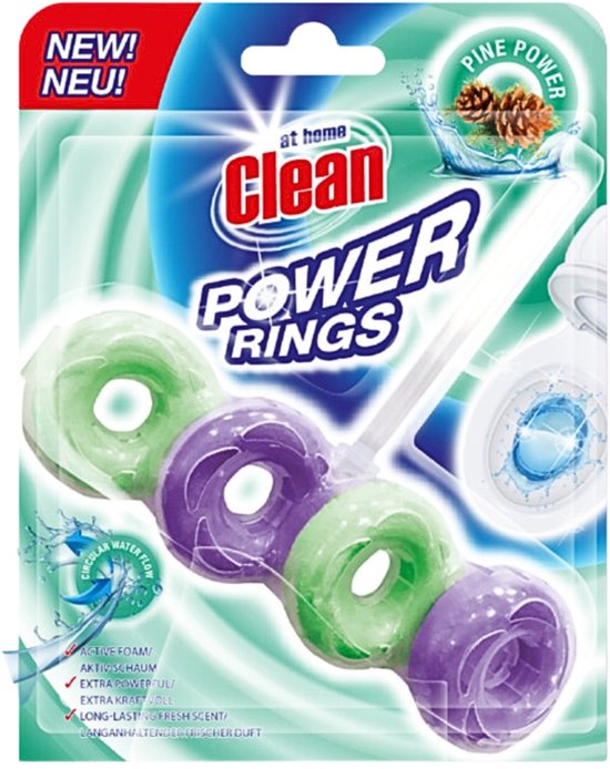 At Home - Clean - Bloc WC - Anneaux Power - Pine Power - Extra fort - 1 bloc