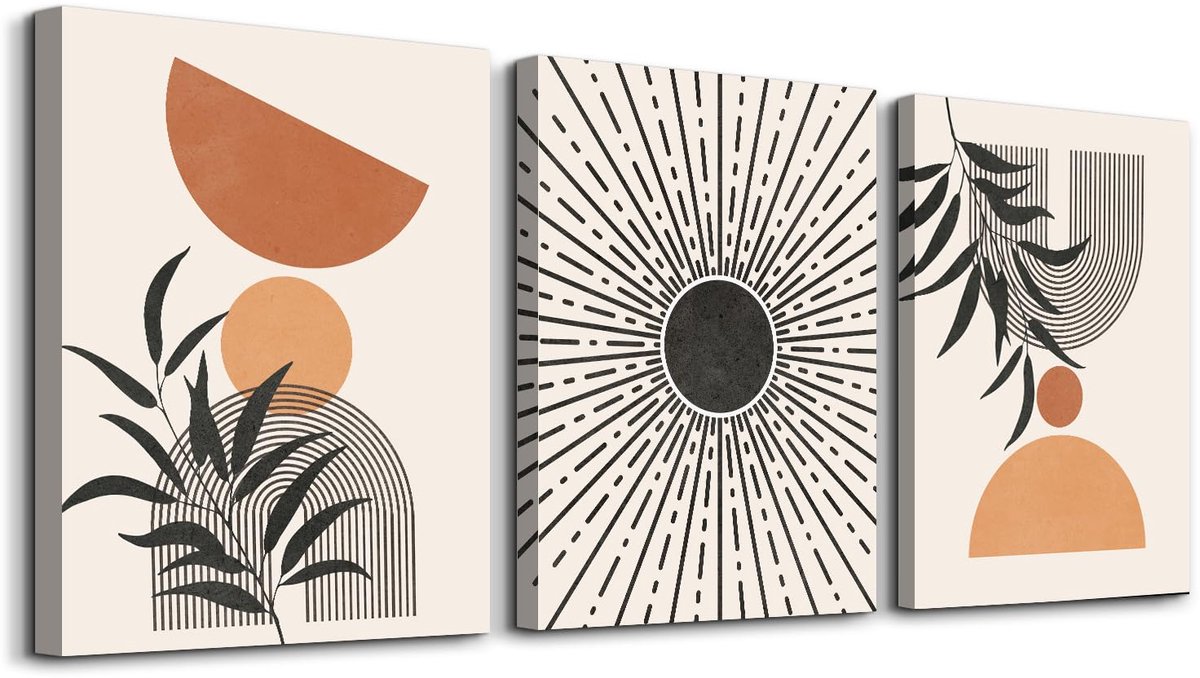 Ibenzoa® Moderne Boho Arches Abstracte Botanische Canvas Wanddecoratie voor Diverse Ruimtes