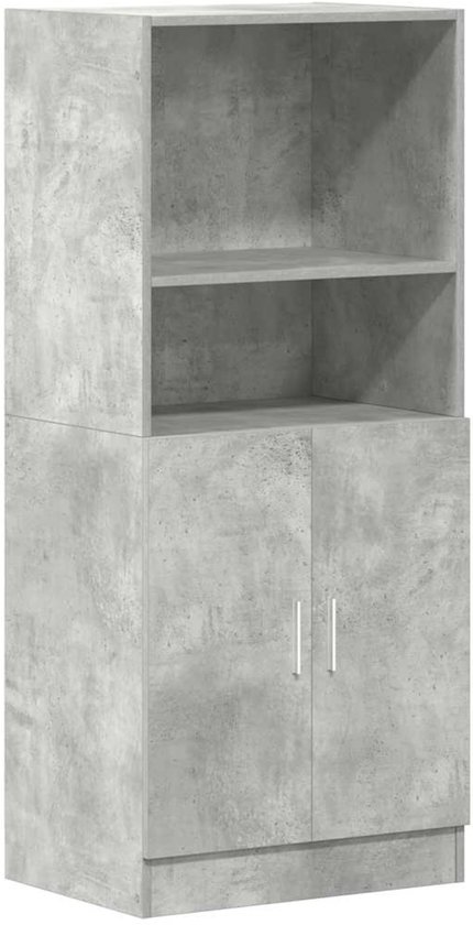 vidaXL - Armoire de cuisine - 57x41,5x131,5 - cm - décoré - bois - gris béton