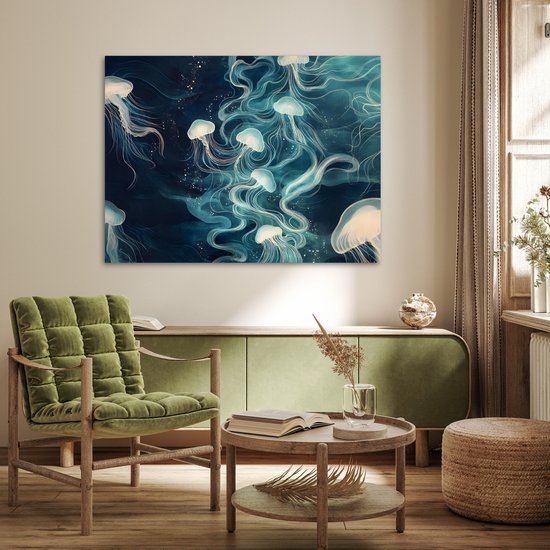 Poster 120x90 cm - Kwallen - Zee - Wit - Golven - Posters - Kamer decoratie - Wanddecoratie woonkamer - Muurdecoratie slaapkamer