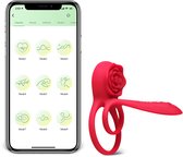 Anneau pénien vibrant Smart en forme de rose avec application – Amusement en couple avec 9 modes et stimulation clitoridienne