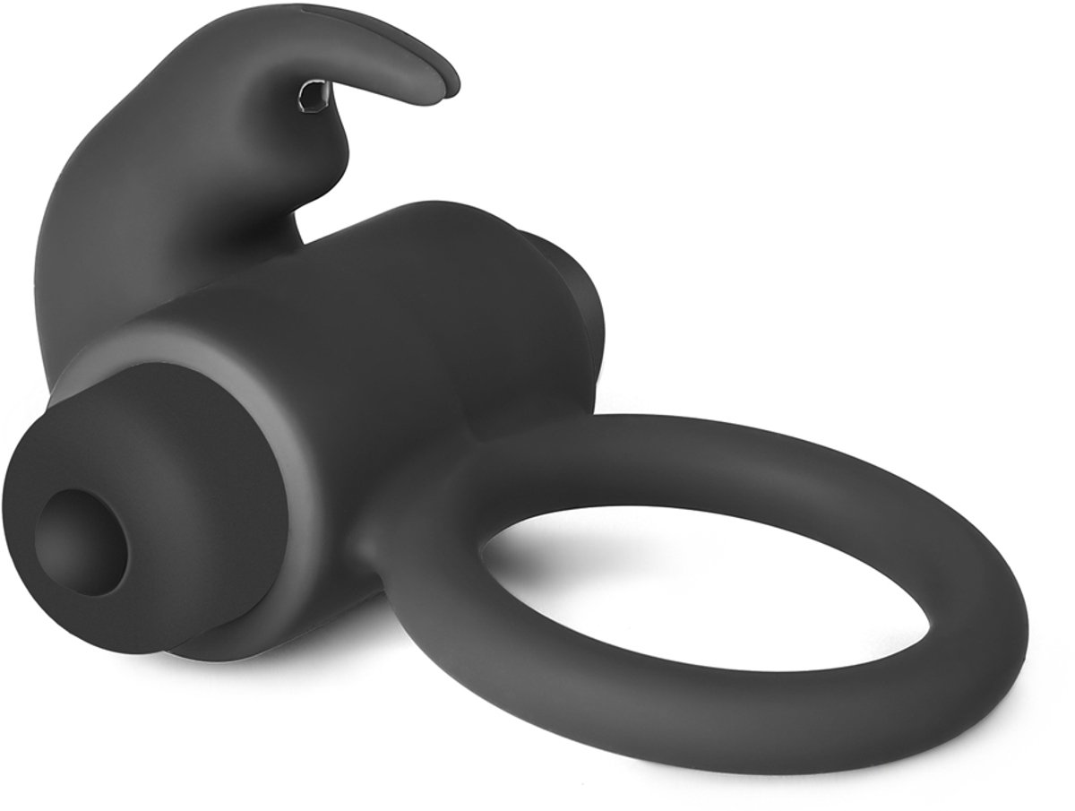 Vibrerende Cockring Bunny – Zwart – Penisring van Silicone – Voor Koppels – Sterke Vibratie