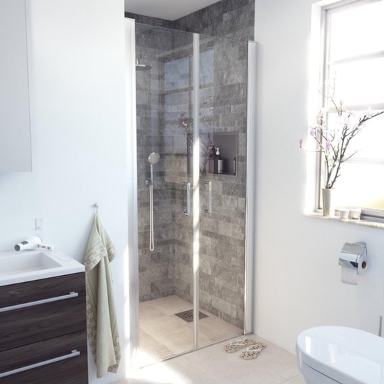 Badplaats Douchewand Florida 100 x 200 cm - Goud – Inloopdouche 8 mm Veiligheidsglas - Badplaats